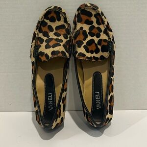 VANELi Ally dyed calf fur and leather slides/driving shoes size 8.5 M